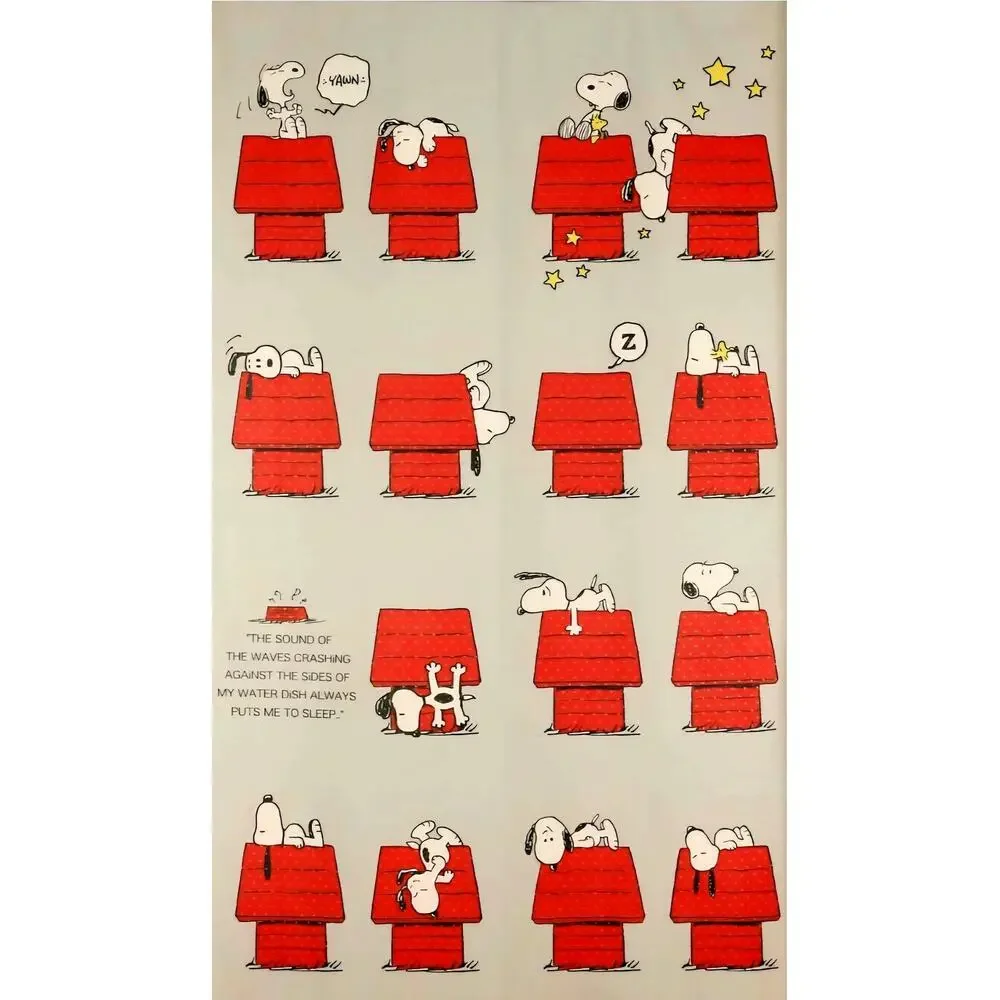 NOREN WORKSHOP RARE PEANUTS SNOOPY JAPANESE TAPESTRY CURTAIN PANEL 33.5